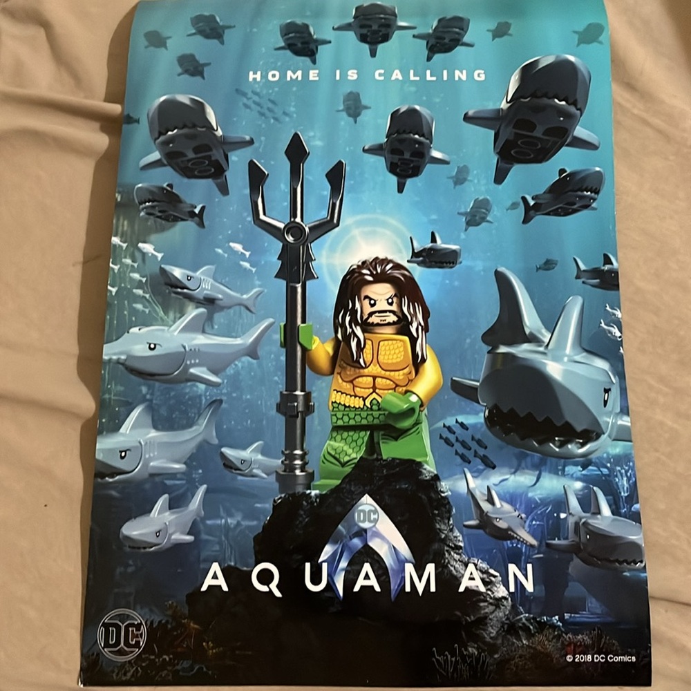 Aquaman LEGO Movie Poster 11.5 x 17 2018 DC New